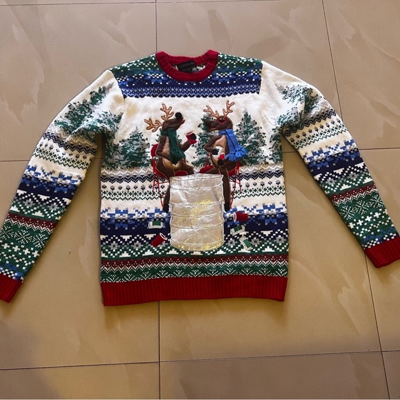 Blizzard Bay Funny Ugly Christmas Sweater Drinking Holder Pocket S Blizzard Bay - Picture 14 of 15